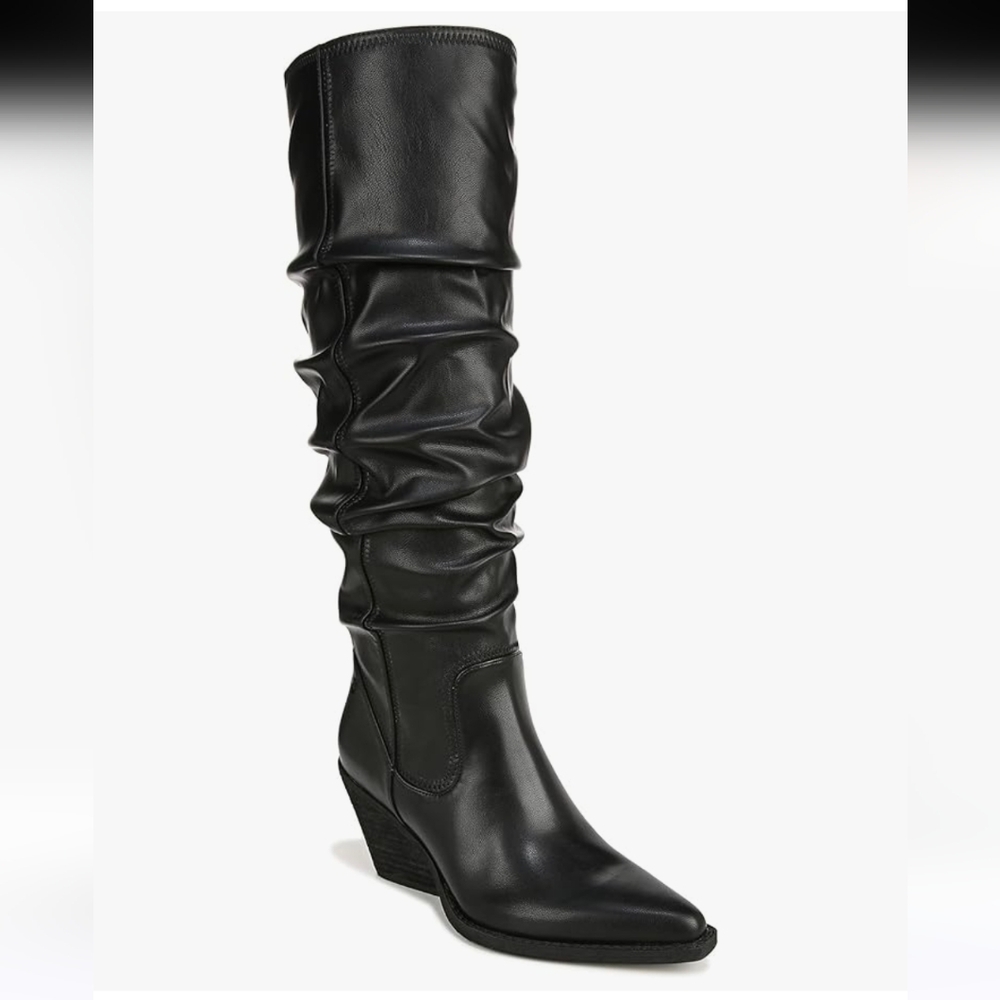 Zodiac Black Knee-High Women's Boots Tall Pointed Toe Wide Calf